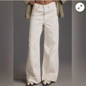 Agolde Dame High Rise Wide Leg Jeans in Fortune Cookie
